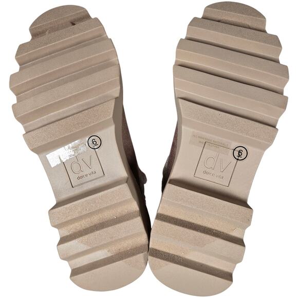 Dolce Vita Lug Sole Chelsea Boots Faux Suede Sherpa Trim Platform Ankle Booties - Picture 6 of 11